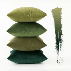 MIULEE Weihnachten Samt Kissenbezug Kissenhülle 4er Set Samtkissen Dekorative Dekokissen Couchkissen Zierkissen Deko Farbverlauf Bezugbezug für Wohnzimmer Kinder 50x50cm Forest Green Series 50 x 50 cm, 4 Stück Forest Green Series
