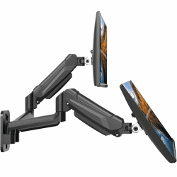 BONTEC Monitor Wandhalterung 2 Monitore für 13-32 Zoll Bildschirme, Wandmontage Monitorhalterung, Schwenkbare und Neigbare Dual-Monitorhalterung, Bis zu 9 kg pro Arm, Höhenverstellbar, VESA 75/100