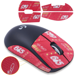 Hyekic Mouse Grip Tape Suitable for Logitech G PRO X Superlight Non-Slip Gaming Mouse Pre-Cut Self-Adhesive Stickers Sweat Resistant Easy to Use Professional Mouse Upgrade Kit (Red)
