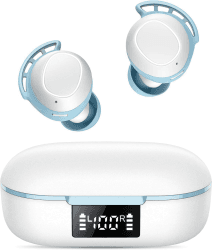 Kopfhörer Kabellos Bluetooth, Bluetooth Kopfhörer 5.3 In Ear Kopfhörer mit 4 ENC Noise Cancelling Mikrofon, 2024 Neue Kopfhörer Kabellos 60H Tiefer Bass, IPX8 Wasserdicht Ohrhörer Weiß Blau