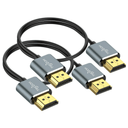 Twozoh Flexibles und Schlankes HDMI Kabel 1,5M 2 Stück, Ultradünnes HDMI Kabel unterstützt High Speed 4K@60Hz 18Gbps 2160P/1080P 1,5M Slim HDMI 2 Stück