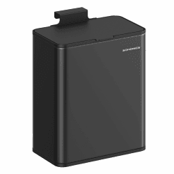 SONGMICS Mülleimer hängend, 8 L Komposteimer Küche, Stahl-Abfalleimer mit Deckel für Biomüll, mit Haken, an der Schranktür oder Wand, für Unterschrank Badezimmer, tintenschwarz LTB810B01