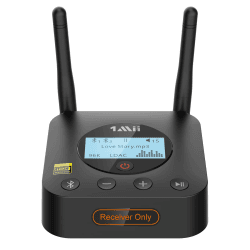 1Mii B06Pro+ HiFi Bluetooth 5.1 Empfänger mit Hi-Res LDAC, aptX Adaptive/HD/Low Latency Bluetooth Audio Adapter für Stereoanlage Lautsprecher, Lautstärkeregler und LCD Display, Optischer 3.5mm AUX B06Pro+ -Medium
