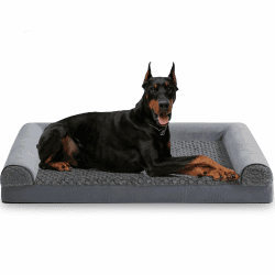 FURTIME Hundebett Grosse Hunde Orthopädisches Hundebett XXL - 122x89 cm Hundesofa Waschbares Hundebetten Ergonomisches mit Abnehmbarem rutschfest Fütterung Schaumstoff Hundebett Orthopädisch Grau XXL - L 122 x B 89 x H 17 cm
