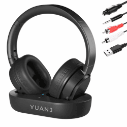 YUANJ NEU 2023 TV Kopfhörer Kabellos Over Ear, Bluetooth 5.1 Funkkopfhörer Kabellos für TV/Telefon/Tablet/PC, 28 Stunden Audio Spielzeit, Keine Audioverzögerung, Plug and Play With Optical