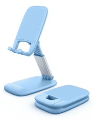 Lamicall Handy Ständer Verstellbare, Handy Halterung - Faltbarer Handyhalterung, Halter für iPhone 16 15 14 Pro Max Plus, 13 12 Pro Max Mini, 11 Pro, Xs Max, X, 8, 7, SE, Samsung S24 S23, Smartphone blau