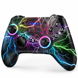 Switch Pro Controller Kompatibel for Switch/Switch Lite/OLED/PC, One-Key Pairing Gamepad with 9-Colour RGB LEDs High Battery 6-Axis Motion Wake Up Function