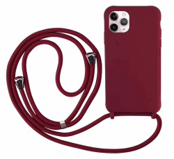 Ququcheng Kompatibel mit iPhone 12/12 Pro(6.1") Hülle,Handykette Hülle Silikon Seil Necklace Handyhülle mit Kordel Tasche TPU Bumper Schutzhülle für iPhone 12/12 Pro(6.1")-Rot iPhone 12/12 Pro(6.1") Rot