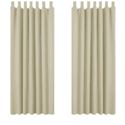 Deconovo Verdunkelungsvorhang Blickdicht Thermogardine Kälteschutz Schlaufen, 200x140 cm(HöhexBreite), Beige, 2er Set H200 x B140 cm (2er Pack) Beige