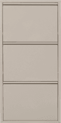 Kare Design Schuhschrank Caruso Creme, Metall, mit 3 Klappen, Schuhablage für 6 Paar Schuhe, schmal, platzsparend, hoch, Schuhregal, Eingangsbereich, 104x50x15 cm (H/B/T) Creme 3 Klappen