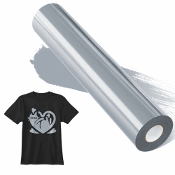 JAVIGA Plotterfolie Textil-30,5cm x 6m Silber Flexfolie Plotterfolie Vinyl für PlotterMaschine, Bügelfolie für Textilien, DIY T-Shirts & Stoffe, Plotter Zubehör Textilfolie Plotter Eine Rolle 30.5cm x 610cm Silber