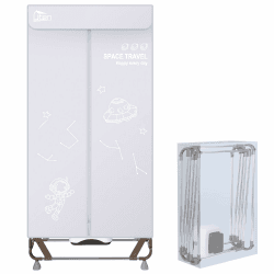 Wäschetrockner Elektrisch Tragbar, Uten Kleiderschrank Trockenmaschine, Keine Installation erforderlich, 140cm, 1500W, Grau Grau-140cm-quadratisch