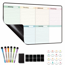 MCCORL Magnetisch Whiteboard Wochenplaner abwischbar, Magnettafel für Kühlschrank, perfect as Famiien Haushaltsplaner, Essenplaner, Putzplaner oder To Do Liste 42×28cm auf Deutsch WOCHE1