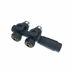 Heilmetz® Multiblock Set für Heizkörper Anschlussarmatur mit Thermostat 50mm Ventil-Armaturen Heizungszubehör Eck- und Durchgangsform Anthrazit Wandanschluß Anschlußgarnitur (1 Stück) 1 Stück Anthrazit