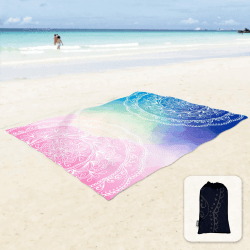 Silky Soft Sand Proof Beach Blanket 106"x81" Blau/Pink
