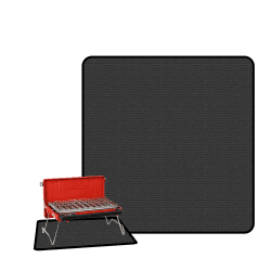 Feuerschale Unterlage Feuerhemmende Matte, 35*34cm Hitzebeständiger Bodengrill Feuermatte, Feuerstelle Pad, Feuerresistent Matte, Grillmatte Feuermatte zum Schutz Ihrer Terrasse für Kamin BBQ 35 × 34cm