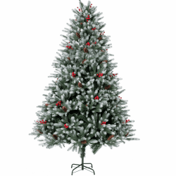 Künstlicher Weihnachtsbaum 180cm, EDWINENE Premium Weihnachtsbaum künstlich mit Holzständer und Aufbewahrungstasche, Tannenbaum Künstlich Christbaum Christmas Tree, Naturgetreu Dichte Zweige 180cm-1