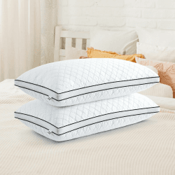 Slybear Kopfkissen 40x80 cm 2er Set, orthopädisches Seitenschläferkissen mit Premium Füllung, Atmungsaktives Nackenkissen, Schlaf-,Sitz-,Bett-,Sofa-Kissen für Allergiker weich und stützend waschbar Schwarz und Weiß 40 x 80 cm 2 Stück