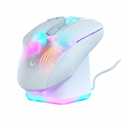 Turtle Beach Kone XP Air – Kabellose, anpassbare und ergonomische RGB-Gaming-Maus, Bluetooth, optischer Sensor 19K DPI, bis zu 100-Stunden-Akku und Ladestation - Weiß