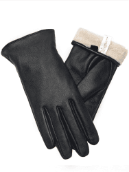 vislivin Vollhand Touchscreen-Handschuhe für Damen Leder Handschuhe Warmer Winter SMS Autofahren Handschuh Schwarz S