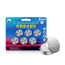 CR2450 Batterie 3V Lithium Knopfzellen CR 2450 Batterien 6 Stück【5 Jahre Garantie】 (CR2450-1-6)