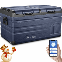 AAOBOSI 72 L Kompressor Kühlbox, Auto Kühlbox Mit WiFi-APP-Steuerung USB-Anschluss, 12/24 V und 100-240 V Kühlbox bis -20 °C für Auto, LKW, Boot, Reisemobil, Camping 72L