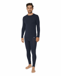 DANISH ENDURANCE Merino Thermounterwäsche Herren, Premium Skiunterwäsche Herren, Funktionsunterwäsche Set, Warm & Atmungsaktiv, Merino Unterwäsche Herren XL Dunkles Marineblau