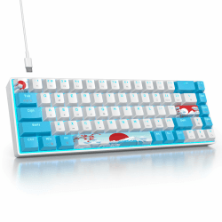 SOLIDEE mechanische Gaming Tastatur 65 Prozent,68 Tasten kompakte mechanische Tastatur RGB Hintergrundbeleuchtung,65 Prozent Tastatur mechanisch QWERTY,Roter Schalter für Win/Mac PC Laptop(68 Sea) 68 Sea/Red Switch
