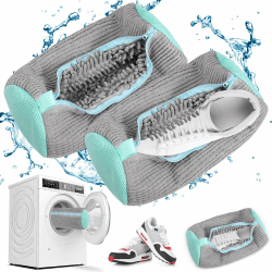 Schuhwaschbeutel Waschmaschine, 2 Pcs Waschbeutel Schuhe,Schuhbeutel Waschmaschine,Wäschesack Schuhe,Laundry Shoe Bag,für alle Schuharten und größen,schonen sowohl Schuhe als auch Waschmaschine (Grau) 2pcs Grau