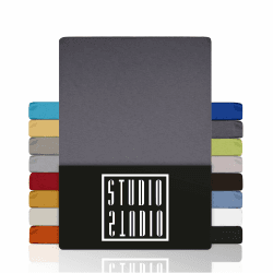 STUDIO Basic Spannbettlaken 160x200cm, 100% gekämmte Baumwolle, Oeko-TEX 100, Markenqualität, Bettlaken Spannbetttuch Jersey 160x200 - Grau Grau 160x200cm Standard