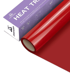 Zwanzer Plotterfolie Textil,30.5cm× 3.66m Flexfolie für Cricut und Silhouette Cameo,Verwendet in DIY-T-Shirt-Kleidung und Anderen Stoffen (Rot-b)