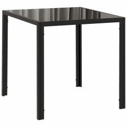 HOMCOM Esstisch Quadratischer Küchentisch für 4 Personen, Esszimmertisch aus Hartglas, bis 80 kg belastbar, für Küche, Esszimmer, 75 x 75 x 75 cm, Schwarz