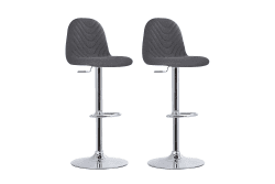 byLIVING Barhocker Casino / 2er Set/Moderner Barhocker in anthrazit/Gestell verchromt mit Höhenverstellung / 360° drehbar/B 41,H 91,5-112,T 52,5 cm