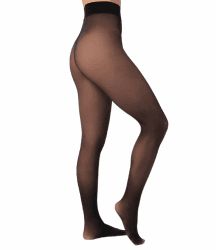 Nur Die Warm & Transparent 50 DEN gefütterte Fein-Strumpfhose beige durchscheinend Komfortbund blickdicht Damen L Schwarz