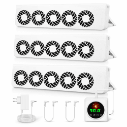 ecoCalm Heizkörper Ventilator 2.0 mit Regler mit intelligenten Thermostaten, Heizkörperlüfter mit 15 Lüfter die Effizienz der Heizung und Sparen Energie (Trio Set)