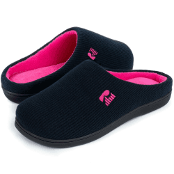 RockDove Damen Original Zweifarbige Hausschuhe mit Rückstellschaum 40/41 EU Dunkles Marineblau und Fuchsia