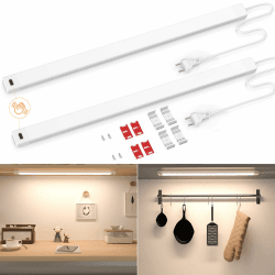 SIBI Unterbauleuchte Led Dimmbar, 2Stück 41cm Neutralweiß Schranklicht mit Berührungsloser Sensor, Küchenlampe Unterschrank Beleuchtung Led Leiste für Schrank,Regale,Werkbank, 473lm, 4000K 41cm*2