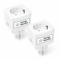 Meross Smart Steckdose mit Verbrauchsmessung, 16A Bluetooth WLAN mit Sprach- und Fernsteuerung, Zeitschaltuhr, Stromzähler für Balkonkraftwerk, funktioniert mit Alexa, Google Home, 2 Stück WLAN Steckdose mit Strommessung 2St.