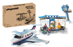 PLAYMOBIL City Action 71153 Flughafen mit Flugzeug und Tower, Mit 2 in 1 Wendekarton als umweltfreundliche Verpackung, Spielzeug für Kinder ab 4 Jahren [Exklusiv bei Amazon]