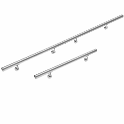 MONZANA® Edelstahl Handlauf V2A Geländer Treppengeländer 300 cm Wandhalterung Verbindungen Verschlusskappen Innen & Außen 300cm