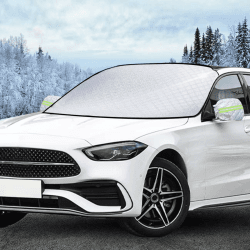 Frontscheibenabdeckung,Windschutzscheibenabdeckung für Winterschutz,Autoscheibenabdeckung Winter,Ultra-Dick Scheibenabdeckung,Auto Abdeckung Winter für Gegen Schnee Frost und Sonne Weiß-plus