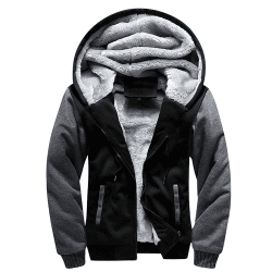 MANLUODANNI Kapuzenpullover Herren, Hoodie Herren Dicker Pullover Jacke Sweatjacke Fleece Kapuzenjacke Classic Sweater Casual Kapuzenpulli Sweatshirt Mit Reißverschluss Schwarz 02 L