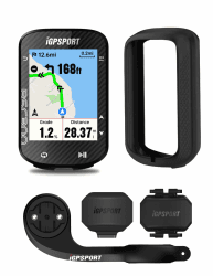 iGPSPORT BSC300 Fahrradcomputer Kabellos, 2.4“ Farbbildschirm Offline MAP Navigation Fahrrad Tacho, IPX7 wasserdichte mit 8GB Bluetooth ANT+ Fahrradcomputer GPS Offline-Warnung BSC300-Set