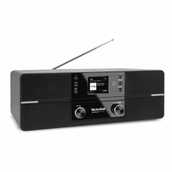 TechniSat DIGITRADIO 371 CD IR - Stereo Internetradio (DAB+, UKW, CD-Player, WLAN, Bluetooth, Farbdisplay, USB, AUX, Kopfhöreranschluss, Wecker, 10 Watt, Fernbedienung), Schwarz/Silber DAB+/Internetradio + CD-Player Schwarz