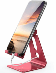 Lamicall Handy Ständer, Handy Halterung Verstellbare - Multi-Winkel Handyhalterung, Halter für iPhone 16 15 14 Pro Max Plus, 13 12 Pro Max Mini, 11 Pro, Xs, X, 8, 7 Plus, SE, Samsung S23, Smartphone Rot