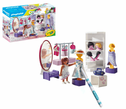PLAYMOBIL Color 71373 Fashion Design Set, Design für Verschiedene Kleidungsstile, mit wasserlöslichen Stiften, Schwamm und zahlreichem Zubehör, künstlerisches Spielzeug für Kinder ab 5 Jahren Single