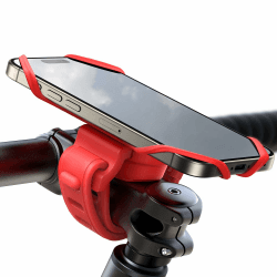 JOYROOM Handyhalterung Fahrrad 𝟐𝟎𝟐𝟒 Neueste 【Silicone Stoßdämpfung】 Handyhalterung Motorrad 360° Drehbare Lenker Halter für Rennrad, E Scooter, Kinderwagen, für iPhone Smartphone 4,0-7,2 Zoll, Rot Rosa