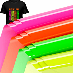 JAVIGA Plotterfolie Textil 30.5cm x 25.4cm-Flexfolie Plotterfolie Vinyl 12 Stück, Neon Farben Bügelfolie für Textilien, Transferfolie zum Aufbügeln T-Shirts & Stoffe (4 Farben) 30.5cm x 25.4cm 4 Neon Farbe