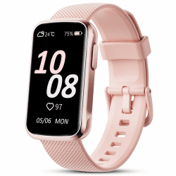 TIMU Fitness Tracker, 1.47 Zoll HD-Display Fitnessuhr mit Pulsmesser Schlafmonitor, Schrittzähler Uhr mit 20+ Sportmodi, IP68 Wasserdichter Aktivitätstracker Smartwatch Damen Herren Rosa