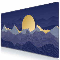 Gaming Mauspad XXL, Abetcabe Mousepad 900 x 400mm, Topographisch Mauspad groß Vernähte Kanten WassXerdicht Anti-Rutsch für PC, Laptop Verbessert Präzision und Geschwindigkei 900x400mm Goldener Berg-Lila